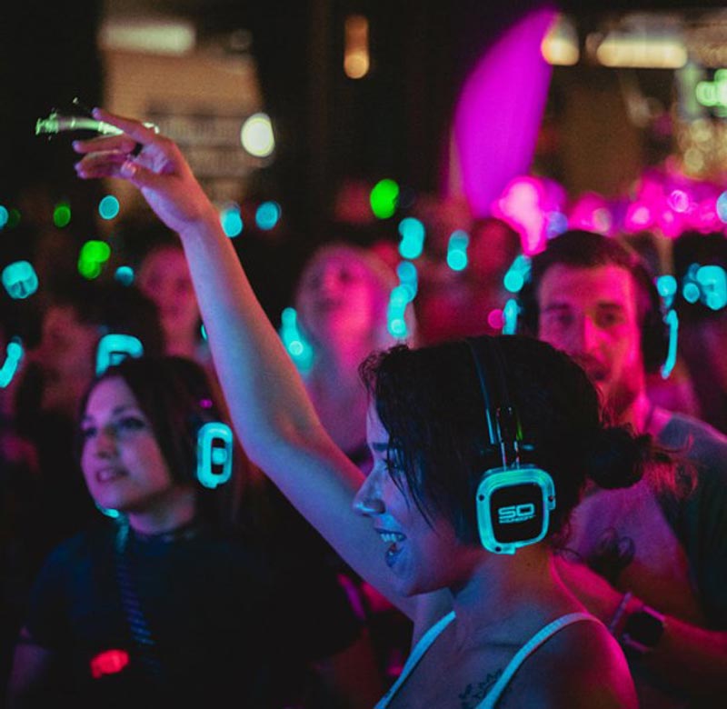 Silent disco headphone hire across the UK